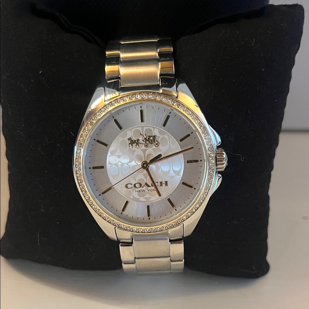 Coach Silver Timepiece with White Face